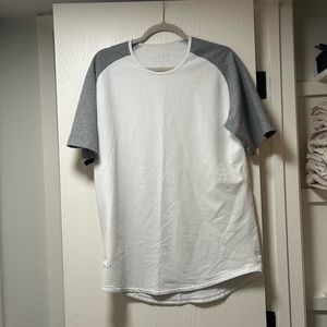 BYLT Basics Classic White and Gray Raglan Tee
